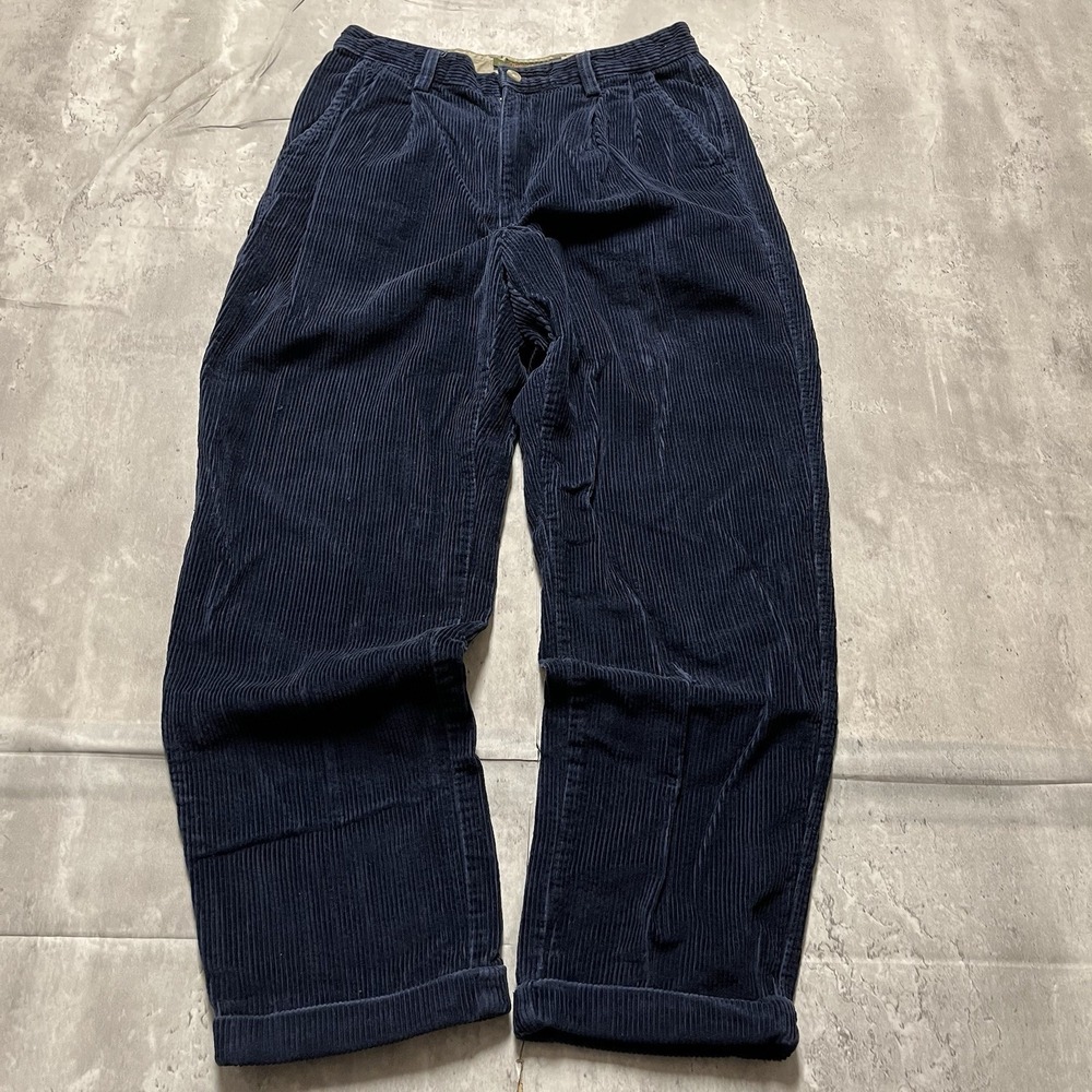 Men's Timberland Straight Leg Dark Navy Blue Corduroy Pants Waist 31x28